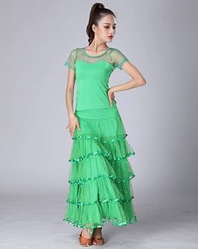 Amazon.co.jp: 社交ダンス ドレス モダン 上下セット 社交ダンス