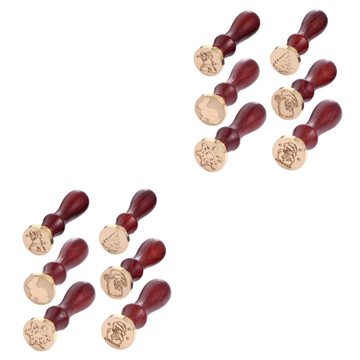 Lot de 2 de Cire de Noël Faits à La Main pour Scrapbooking Enveloppes Cartes Décoration de Documents Lettres Cuivre Et Bois de 6 Pièces