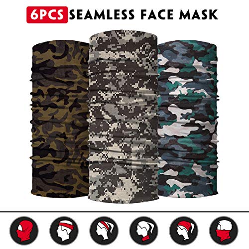 Image of Venswell Neck Gaiter Face Mask Men Women,Seamless Bandana Rave Face Cover Scarf Mask,Balaclava,Headband, Head Wrap,Headwear