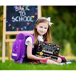 WaaHome First and Last Day of School Board 9''X12'' Double Sided Back to School Sign My 1st Day of Kindergarten Preschool Chalkboard Sign for Kids Girls Boys Back to School Photo Prop Supplies WaaHome First and Last Day of School Board 9X12 Double Sided Back to School Sign My 1st Day of Kindergarten Preschool Chalkboard Sign for Kids Girls Boys Back to School Photo Prop Supplies