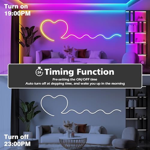 Image of SINLEY Led Neon Rope Lights 100FT,Control with App /Remote,Flexible Led Rope Lights,Multiple Modes,IP68 Outdoor RGB Neon Lights Waterproof,Music Sync Gaming Led Strip Lights for Bedroom Indoor