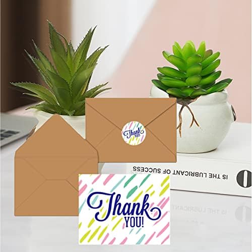 24 Set Thanks You Cards Multipack with Envelopes,Each Greeting Cards includes 8 Watercolor Designs Blank Inside Appreciation Card for Teacher Kids Wedding Thanksgiving Christmas