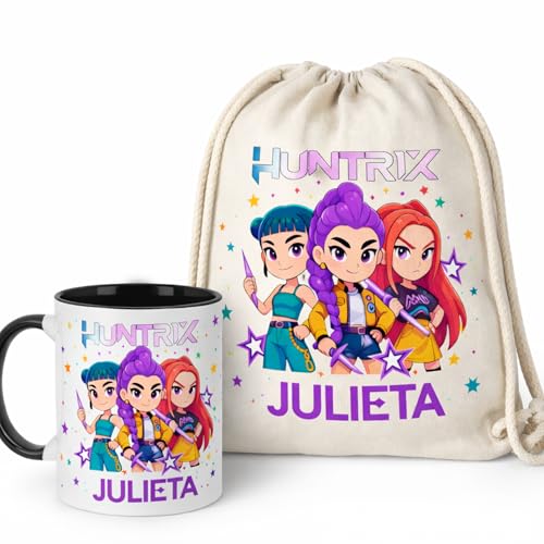 Gifters | Pack Regalo Personalizado Niña con Nombre | Taza Cerámica 325 ml +...
