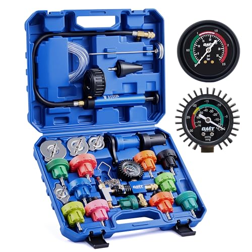 Orion Motor Tech Coolant Pressure Tester Kit, 26pc Coolant Vacuum Refill Kit with 18 Radiator Adapters, Radiator Cooling System Pressure Tester & Filler Kit with Vacuum Pump Vacuum Purge & Refill Tool