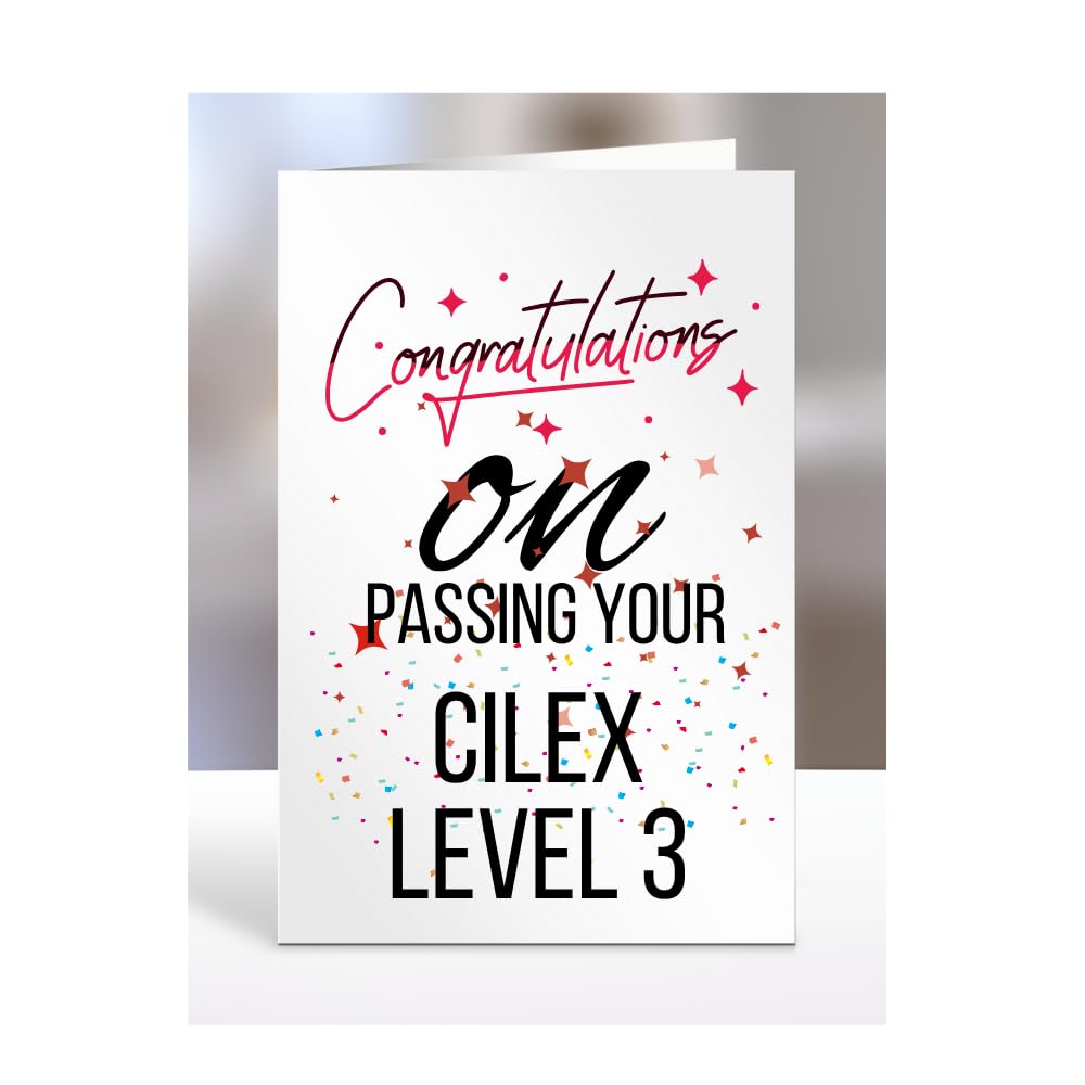 Congratulations on passing your CILEx LEVEL 3 Card, Gifts for Men or Women, Presents for Christmas, Greetings Card, Him, Her, Female, Male, A5-115_25