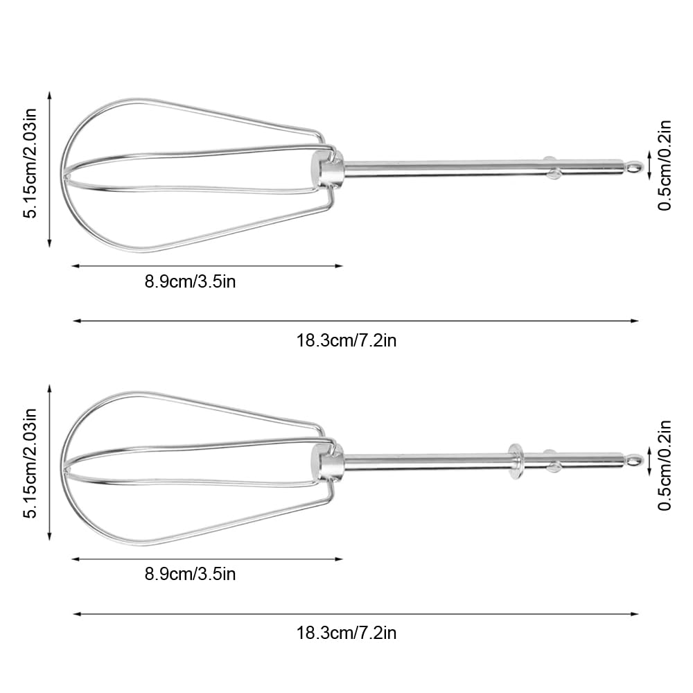 2 Stück Edelstahl Rührbesen Aufsätze - Handmixer Ersatz Für Bohrmaschinen 21,3cm