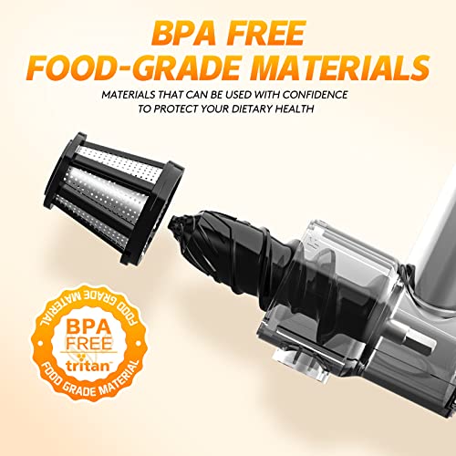 Cold Press Juicer, Aaobosi Slow Masticating Juice Extractor For Fruit And Vegetable - Delicate Crushing Without Filtering - Juicer Machines With Quiet Motor/Reverse Function/Brush, Black #TOP4