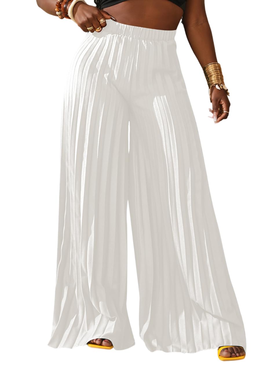 SOLY HUX Women's Wide Leg Palazzo Pleated Pants High Waisted Flowy Loose Dressy Casual Long Trousers - Review, Price and Buying Guide
