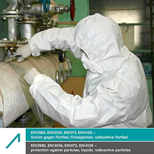 ACE CoverX Arbeits-Overall mit Kapuze - Einweg-Schutzanzug für die Arbeit - gegen Chemikalien & Partikel – Bild 6