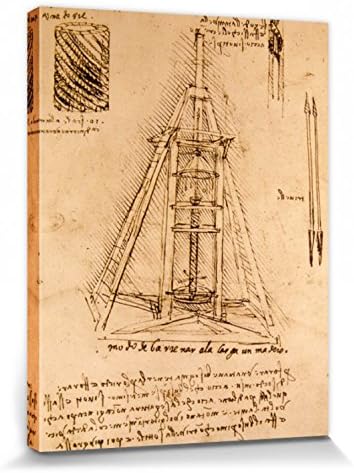 1art1 Leonardo Da Vinci Dibujo De Un Taladro Vertical, 1487-1490 Cuadro,  Lienzo Montado sobre Bastidor 120x80 cm : Amazon.es: Hogar y cocina