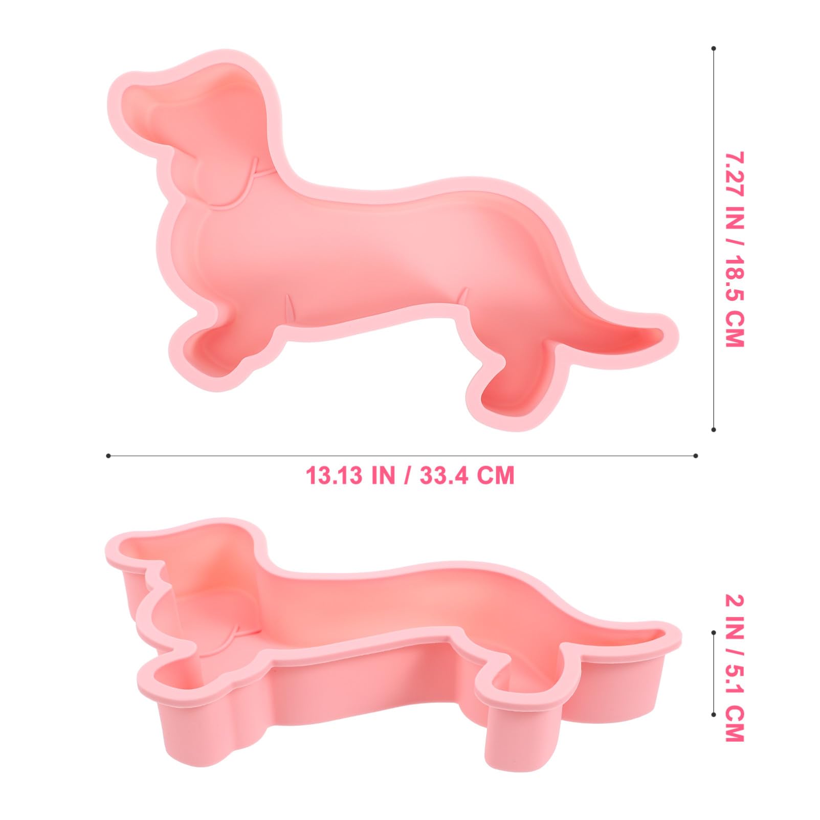 SOLUSTRE Molde de Silicona Material Seguro y Antiadherente 2 Piezas para Hornear Forma de Perro Adecuado para Chocolate y Fondant en Cocina o Fiestas