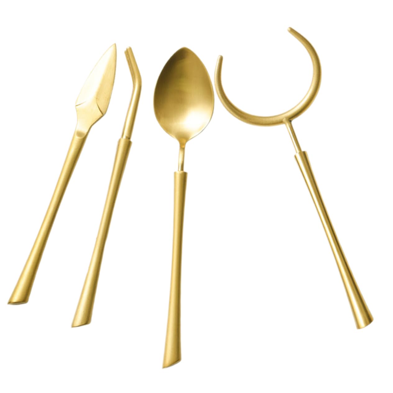 Unomor 1set Stainless Steel Gongfu Tea Tools Chinese Tea Ceremony Accessories for Home Restaurant Elegant Clip Fork Spoon and Knife