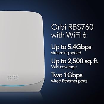 NETGEAR製　Orbi WiFi 6 RBS760-100JPS RBS760 - Orbi Tri-Band | WiFi 6 System | NETGEAR