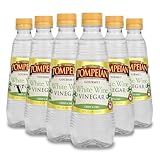 Pompeian Gourmet White Wine Vinegar, Bright & Fresh Flavor, 16 Fl Oz, Pack of 6