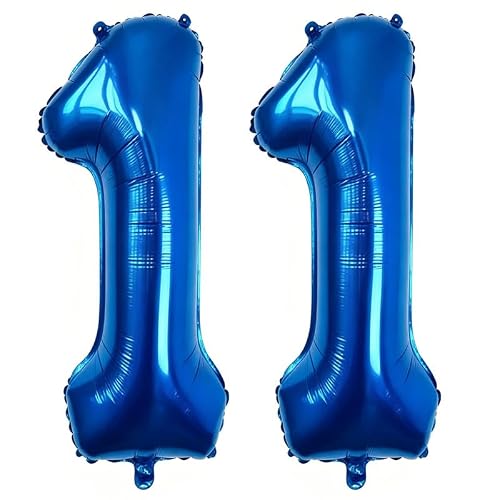 40 Inch Navy Blue Number 11 Foil Balloon for 11th Birthday Party | Large Self Inflating, Giant Eleven Balloons, Boy Girl Eleventh Birthday Decor, Women Men Anniversary, Graduation
