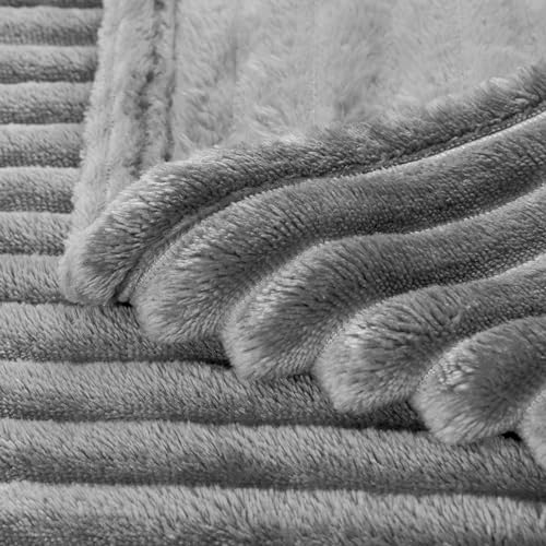 Image of BEDELITE Baby Blankets for Boys Girls 30 inchx 40 inch - 3D Ribbed Jacquard Cute Fuzzy Fleece Blanket, Warm and Breathable Soft Cozy Infant Toddler Blanket for Newborn All Seasons Suitable, Grey