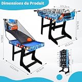 HLC table multi-jeux 5-en-1 pliable, plateau MDF et 26 kg photo 4