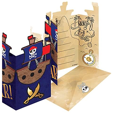 Amscan Pirate Birthday Invitation Cards Set Cover