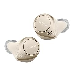 Jabra Elite 75t True Wireless Earbuds with Charging Case Gold Beige Active Noise Cancelling Bluetooth with a Comfortable