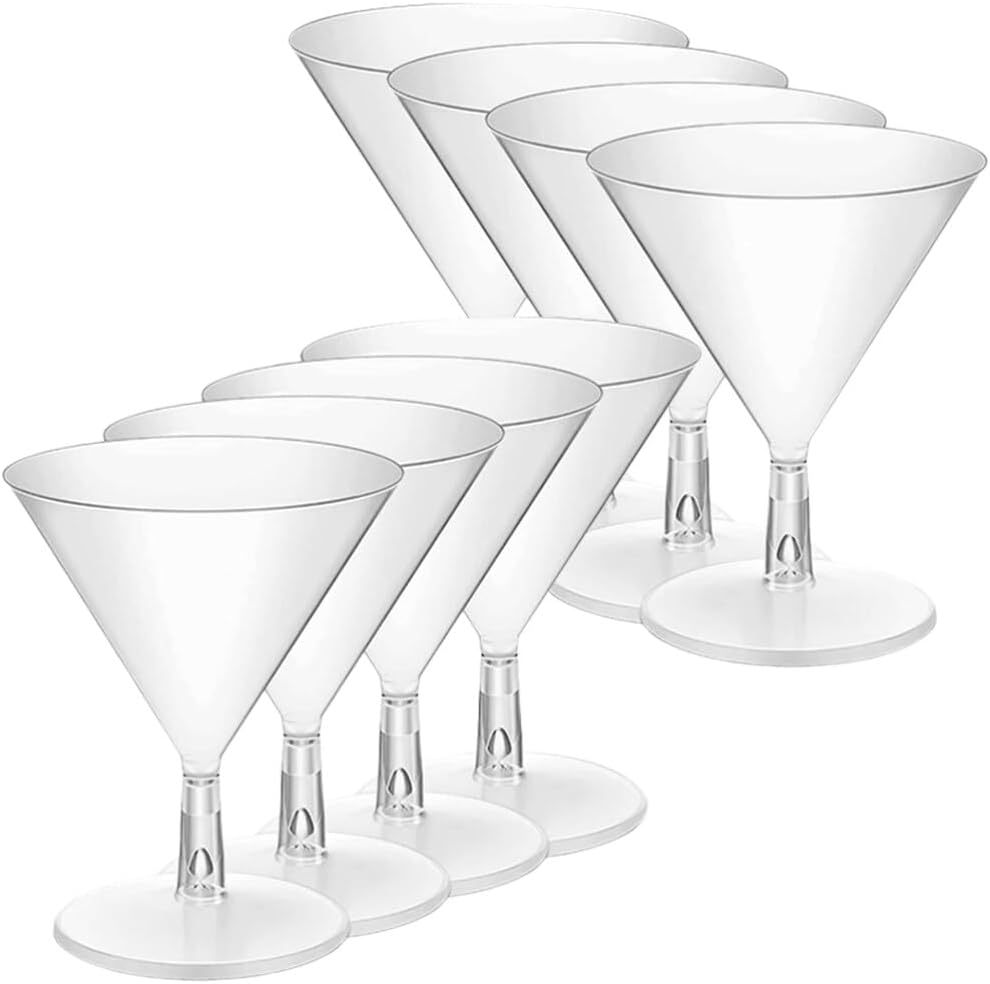Luxshiny 8pcs Unbreakable Goblets Cocktail Glasses Elegant Party Drink Cups for Whiskey Wine Lightweight Design for Events Gatherings
