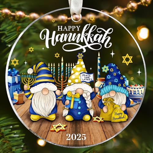 SUCHAGIFT Hanukkah Gifts - Hanukkah Ornaments, Jewish Christmas Ornaments - Chanukah Christmas Ornament - Spiritual Jewish Gifts for Women, Men - Acrylic Hanging Ornament 2025