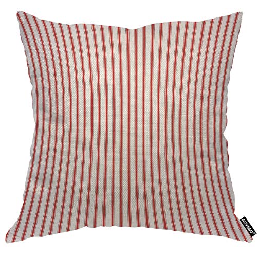 AOYEGO Red Vertical Stripe Throw Pillow Cover...