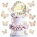 Ohaoduo Decorazione per torta di compleanno, con farfalle, in acrilico, decorazione per torta di compleanno, matrimonio, baby shower, festa per bambini