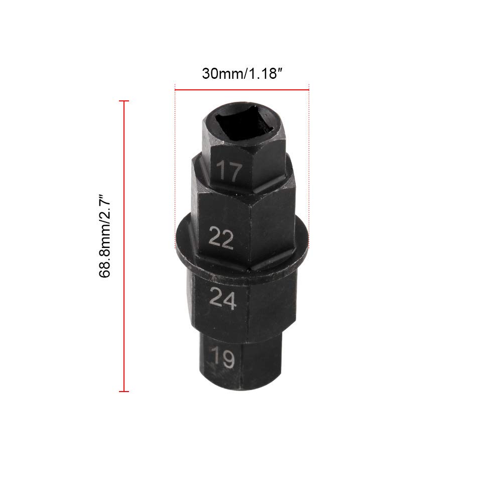 Moto Anteriore Ruota Posteriore Asse Esagonale Mandrino Driver Socket Tool 17/19/22/24mm SUK0244