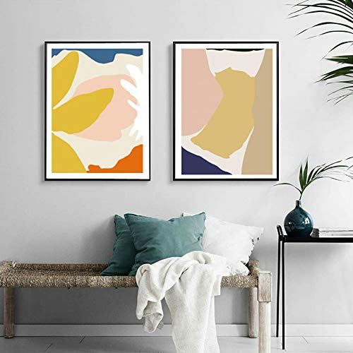 Poster canvas abstrait plante fleur décoration murale salon scandinave 70x100cm