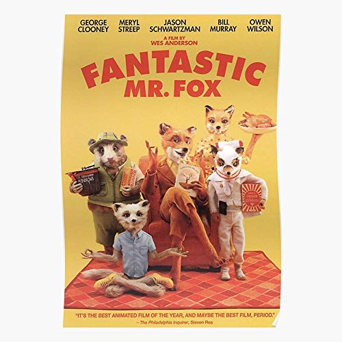 kineticards Cute Fantastic Movie Mr Animals Film Yellow Fox | Home Decor Wall Art Print Poster