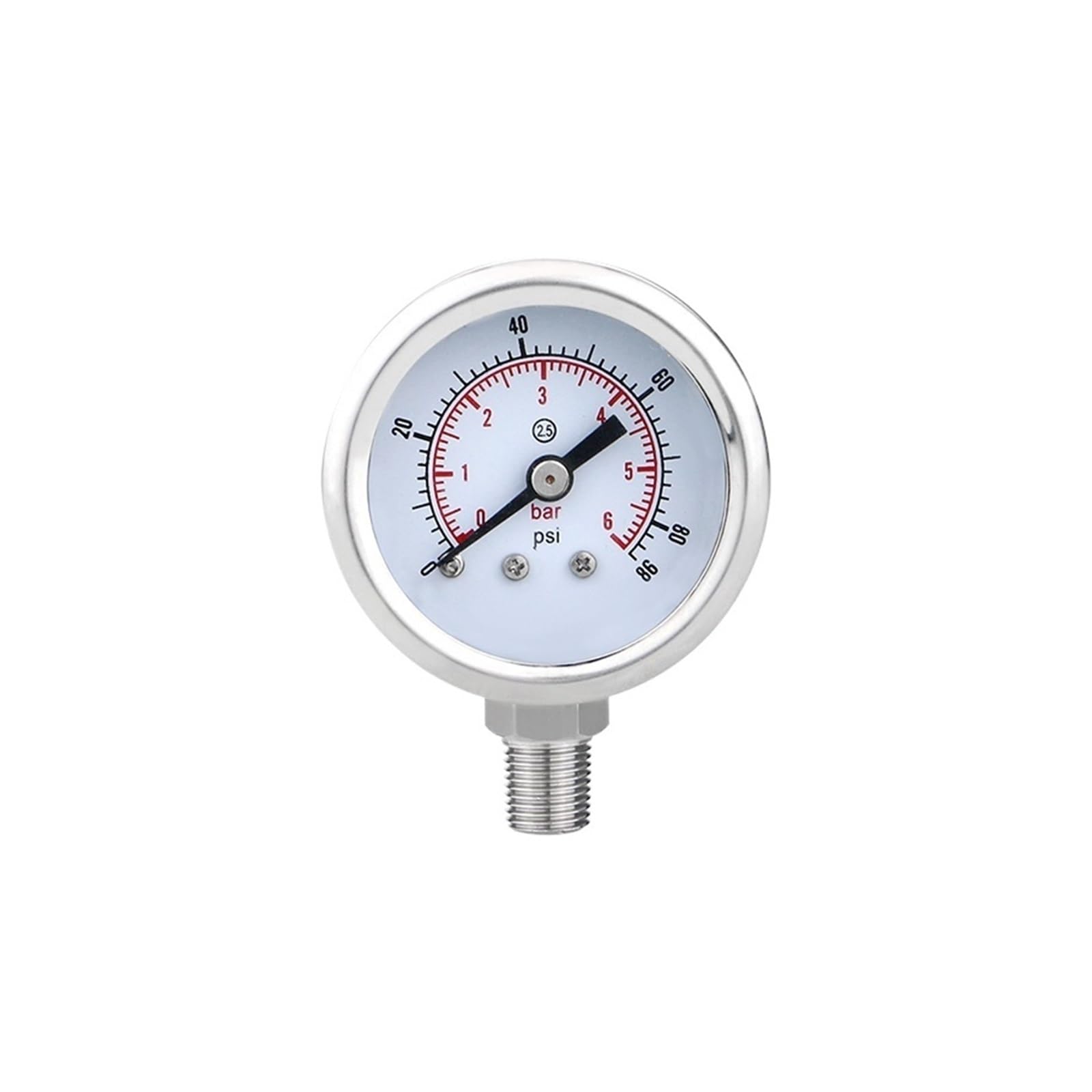 Manómetro de presión seca acero inoxidable, 40mm (1,5 "), conexión inferior 1~0 600bar/psi Gas y agua,Precisión del dial de precisión(M10-1,0-10MPa)