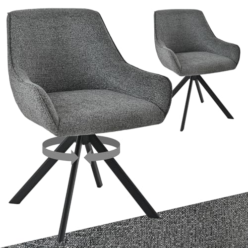 Goeurvant Chaises de Salle à Manger Pivotantes 360°avec Accoudoirs Lot de 2, Chaise Rembourrée...