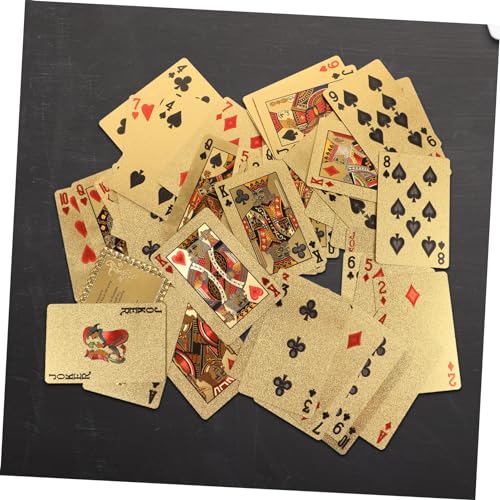 Beaupretty Pokerkarten Goldfolie Für Party Und Festival Wasserfestes Kunststoffspielkartenset Mit Goldenem Drachenmotiv Robuste Triktrequisiten Für Familien Und Freunde – Bild 6