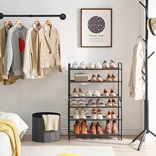 Ymyny Freestanding Shoe Racks, 3 Tiers Stackable & Adjustable Shoe Storage Shelf, Metal Wire Grid Shoe Organizer For 12-16 Pairs, For Entryway, Closet, Bedroom, Black, 26.8" L, Hxj301B #TOP1