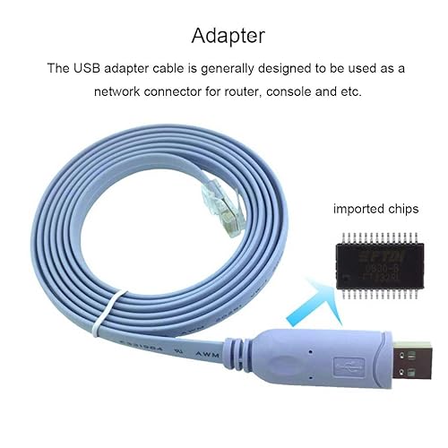 Miniatura 4 de Cable de consola USB a RJ45, cable de consola USB compatible con Cisco, HP, Huawei, Arista, Opengear, Aruba, enrutadores Juniper Switches para