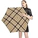 CWECVWE Fashion Car Umbrella, 5 Fold Portable Umbrella, UV Protection Umbrella, Sunshade Sun And Rain Umbrella Compatible with Black Red Beige And White Plaid Tartan Flannel