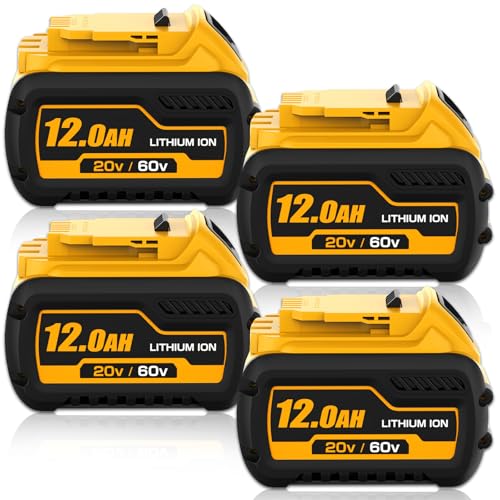 Image of DCB609 12.0Ah Replacement for Dewalt 20V /60V Max Batteries(60V-4PC) | Compatible with Dewalt 20V /60v Flexvolt Battery DCB606 DCB609-2 DCB606-2 DCB612