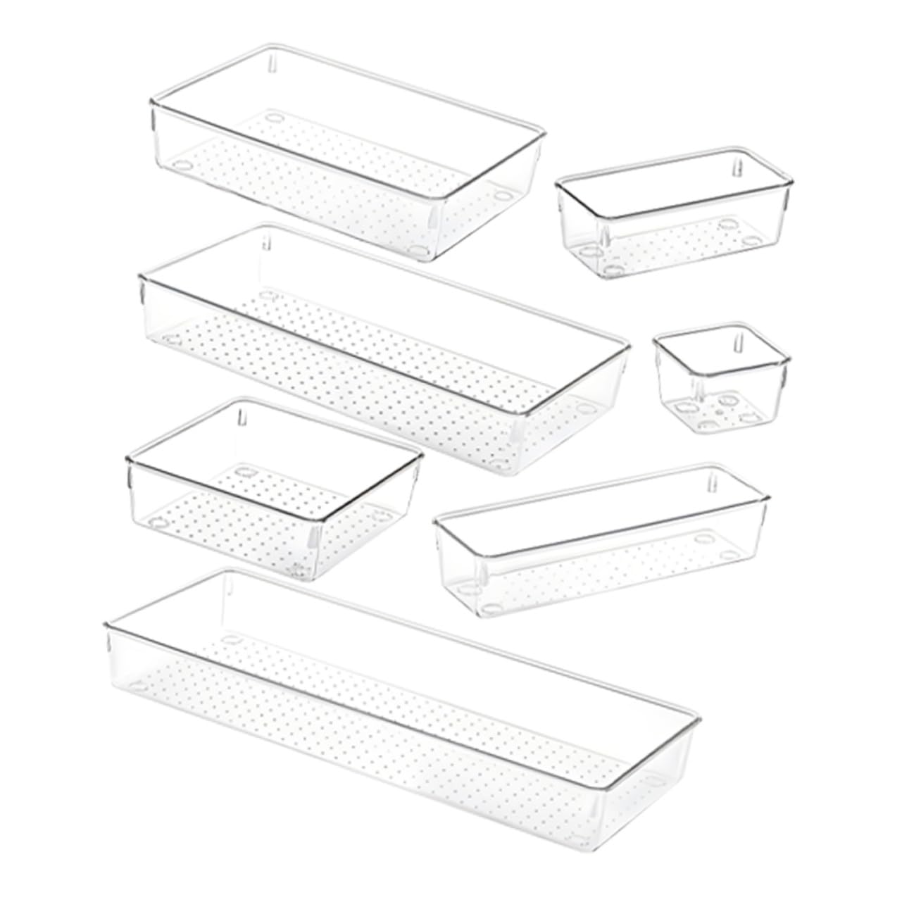 Homoyoyo Plastique Transparent Organisateur de Tiroir 7 Pièces Pet