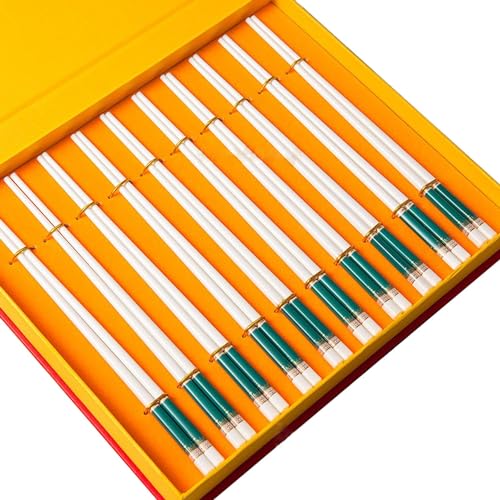 EDCWDTYYEC 再利用可能なチョップスティック 箸 再利用可能 セラミック箸 高級家庭用箸 軽量 ラグジュアリー アイボリー ボーンチャイナ 箸 防湿 再利用可能な箸 10組 ギフト食器(カラー