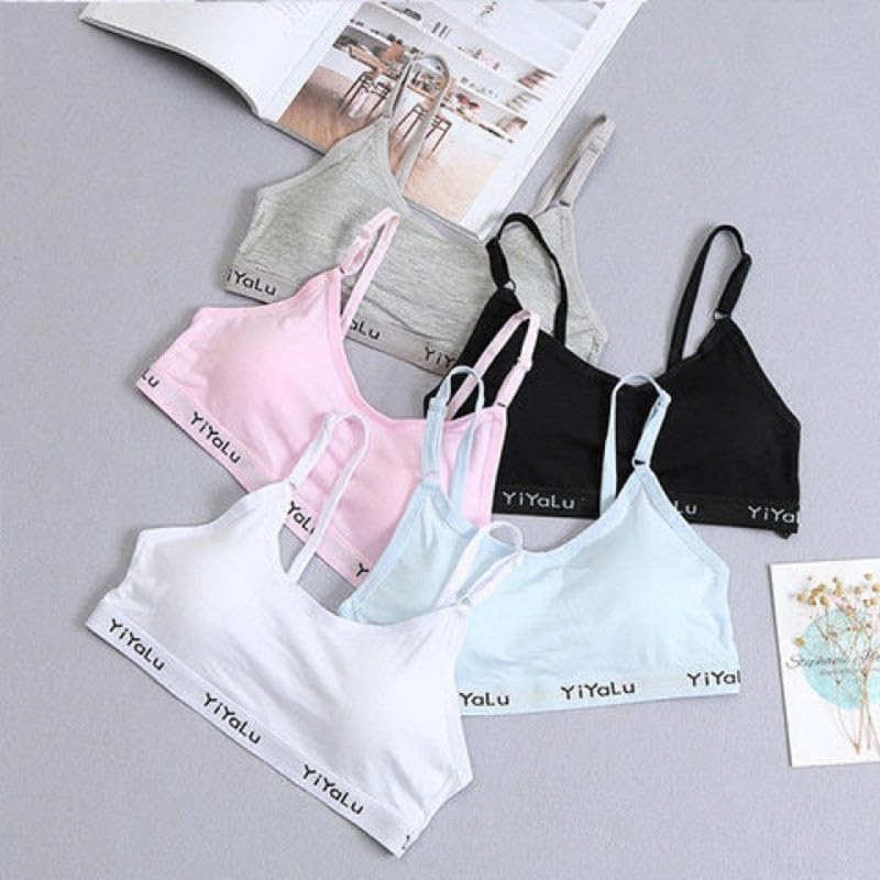 Korean Training Bra Adjustable Strap Developmental Underwear, Soft Vinylon Blend Student Bra for Teens Girls4