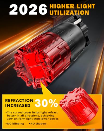 Image of Auxbeam 2026 B2 Series 194 LED Bulbs Red 168 2825 T10 W5W Bulbs