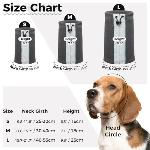 Warme Ohrenschützer Hund, Hundeschal Ohrenschutz Hund Haustiermütze Anti-Lärm-Hunde-Ohrenschützer Hundehalsband Gehörschutz-Ohrenschützer für Katzen und Hunde(Grau, S)