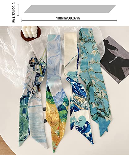 Skinny Scarf for Women Bag Handbag Handle Silky Ribbon Scarf Bandeau Hairband Headband Neckerchief Neck Scarves2