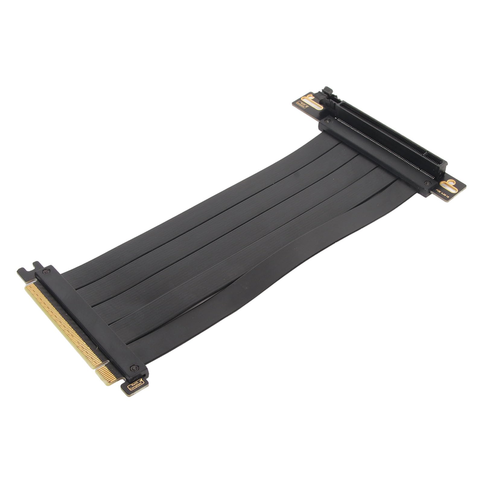 PCIe 4.0 Riser Kabel, 90 Grad PCI E 4.0 X16 Flex Verlängerungskabel, Grafikkarten Adapterkabel, Hochgeschwindigkeits GPU Erweiterungskabel für PC Gehäuse, Schwarz