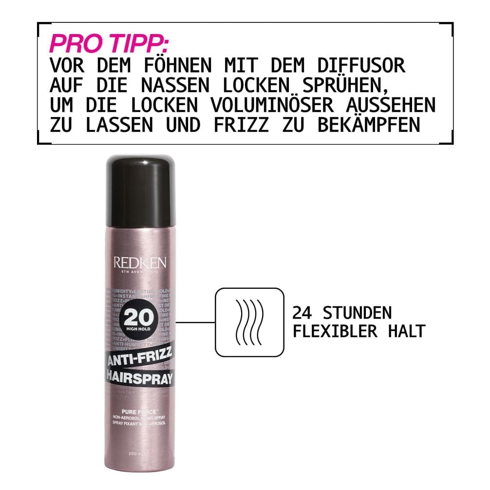 Redken | Aerosolfreies Haarspray gegen Frizz für alle Haartypen, Langanhaltend & schnelltrocknend, Anti-Feuchtigkeit, Anti-Frizz Haarspray, 1 x 250 ml