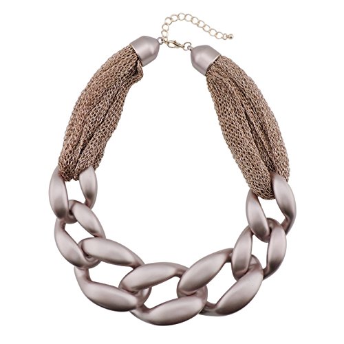 BOCAR Statement Chunky Fashion Acrylic Paint Beads Choker Net Chain Necklace for Women Gifts (NK-10510-Rose) BOCAR Statement Chunky Fashion Acrylic Paint Beads Choker Net Chain Necklace for Women Gifts (NK-10510-Rose)