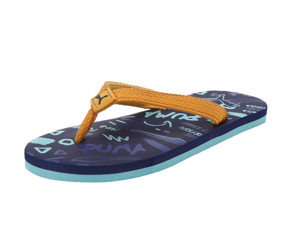 PumaUnisex Epic toss PS X2 IDP Turquoi Peacoat-Blue Turquoise-Limoges-Golden Orange Flip-Flop-12 Kids UK (37256501)