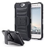 HTC One A9 Case, NageBee [Heavy Duty] Armor Shock Proof Dual Layer [Swivel Belt Clip] Holster with [Kickstand] Combo Rugged Case for HTC One A9 - Black