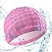 Yiju Swim Cap with PU Coat for Adults Men Women Pool Hat Easy to Put on and Off Comfortable Non Slip Bathing Hat Swimming Cap, Pink