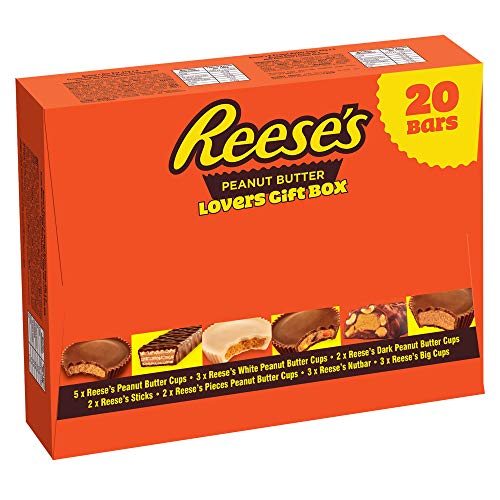 Reese's Peanut Butter Lovers 20 Bar  gift Box, Milk Chocolate Flavour Bars, 848 g